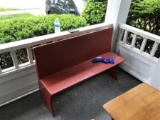 Red Painted Wooden Deacon's Bench