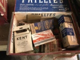 Cigar Box w/Advertising, Matchbooks etc