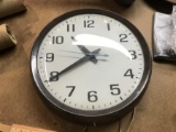 Industrial type electric clock - glass front