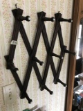 Wall mounted hat or coat hooks - antique