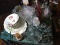Table Lot of Vintage Glass