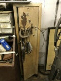 Metal Locker Cabinet w/items attached to outside