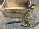 Lot Vintage/Antique Items Box, Knife, Advertising