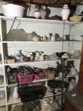 Shelf Lot of Lamp Shades and Parts