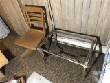 Vintage Chair and Heavy Iron Table Frame