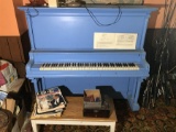Blue Painted Antique Upright Piano