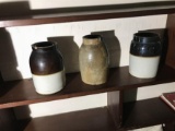 3 Antique Stoneware crocks