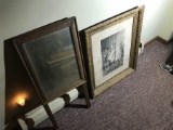 Antique Framed Picture and Mirror