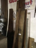 Wood and scrap metal on wall lot