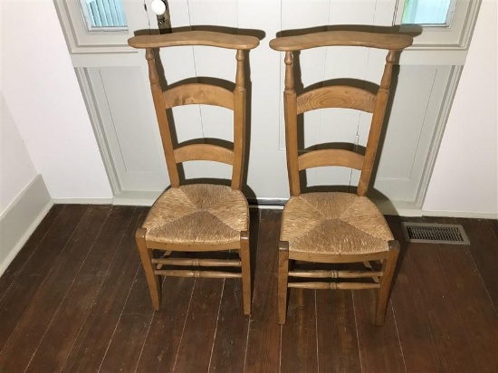 2 Antique Prayer Chairs from a Convent