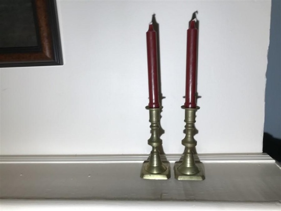 Pair of Early Brass Candlesticks c. 1800