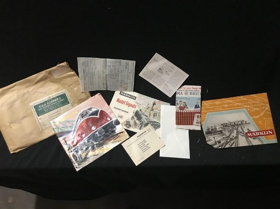 Assorted 50s Marklin Model Railroad Paper, Catalog