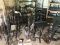 Huge Lot Floor Microphone Stands, Wires, Shelves