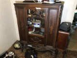 Antique China Cabinet c. 1940s Glass Front