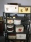 Shelves lot of metal kitchen boxes and more