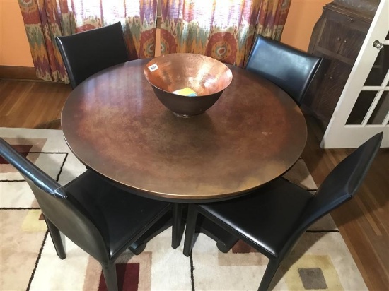 Vintage Metal Topped Table and 4 Chairs Set