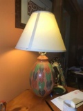 Vintage Lamp with Leaf Pattern