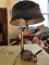 Unusual Antique Inkwell Lamp w/Brass Base Nice