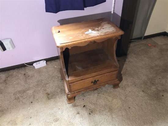 Vintage Wooden Stand with Drawer