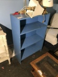 Vintage Blue Painted Wooden Bookshelf