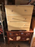 2 Pieces of Vintage Furniture Inc. Old Oak Dresser