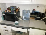 Counter Contents Lot Including Microwave