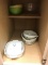 Cupboard Lot w/Pyrex Bowls, Lids Etc