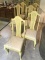 Group lot of 6 dining room chairs in yellow