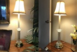 Pair of Lamps with Glass Bases