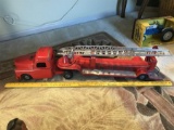 Structo Antique Toy Fire Ladder Truck 1950s/60s