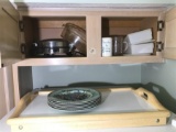 Contents of Cupboards and Small Table Lot