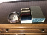 Vintage Poker Chips in Box PLUS Ashtray