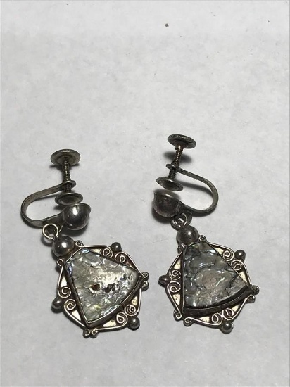 Pair Vintage Del Rio Sterling Silver Earrings Mex