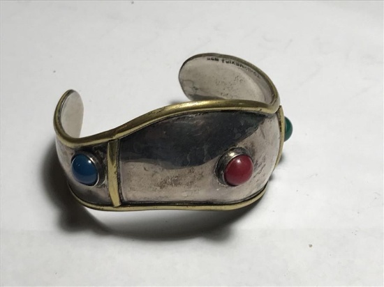 Unusual Sterling Silver Mexico Bracelet