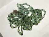 Vintage Green Glass Costume Jewelry Necklace