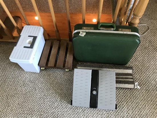 Group Lot Misc Items Inc. Suitcase, plant roller