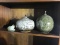 2 MCM Ceramic Oil Lamps + Ceramic Frog