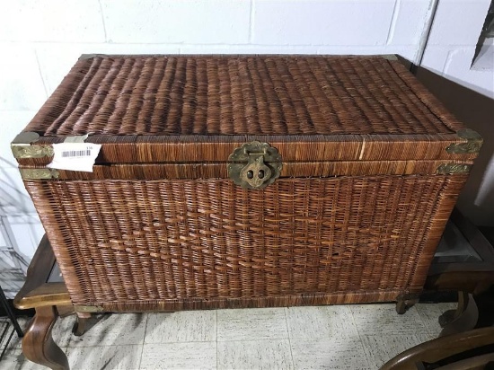 Large Sized Wicker Trunk or Blanket Chest