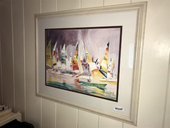 Framed Sailing Print Signed Numbered RE Templeton