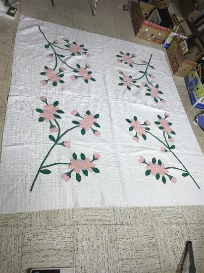Large Vintage Quilt with Some Hand stitching