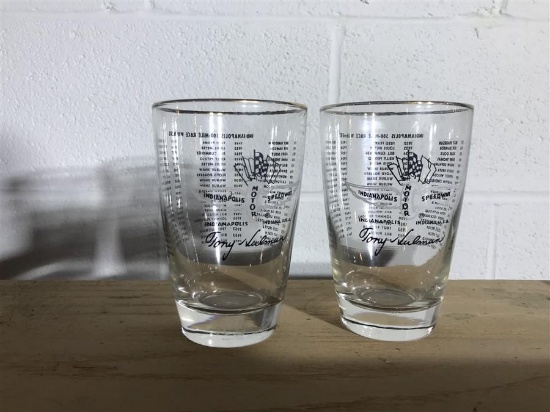 2 1970s Indianapolis 500 glasses