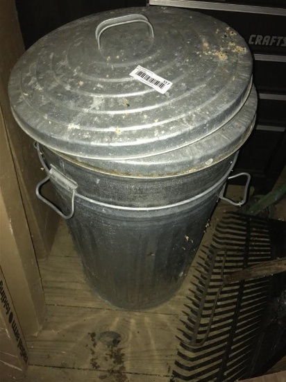 2 Metal Trash Cans