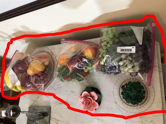Lot of vintage imitation fruit etc