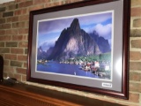 Framed Photograph of a Seaside Village