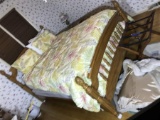 Vintage Queen Sized Pineapple Post Bed in Oak