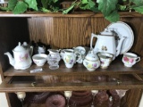 One Shelf Lot assorted Vintage China & More