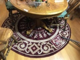 Circular Red Rug Under Table