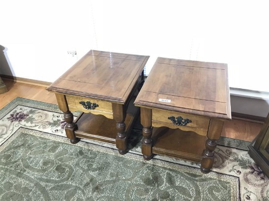 Pair Nice Wooden Lamp or End Tables