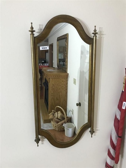Nice Vintage Wooden Mirror w/Finials
