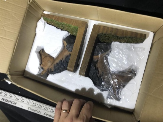 Pair Horse Bookends in Box